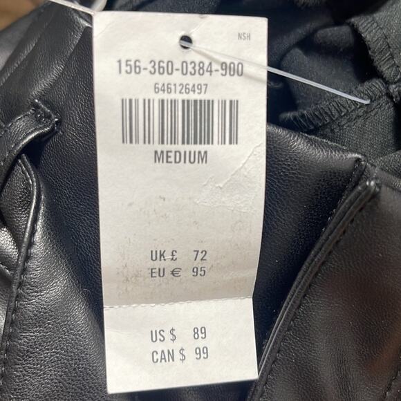 Abercrombie & Fitch Faux Vegan Leather Pants Black Size Medium NEW - Picture 10 of 11
